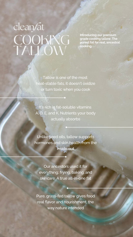 Premium Grass-Fed Cooking Tallow - Sear, Simmer, Savor