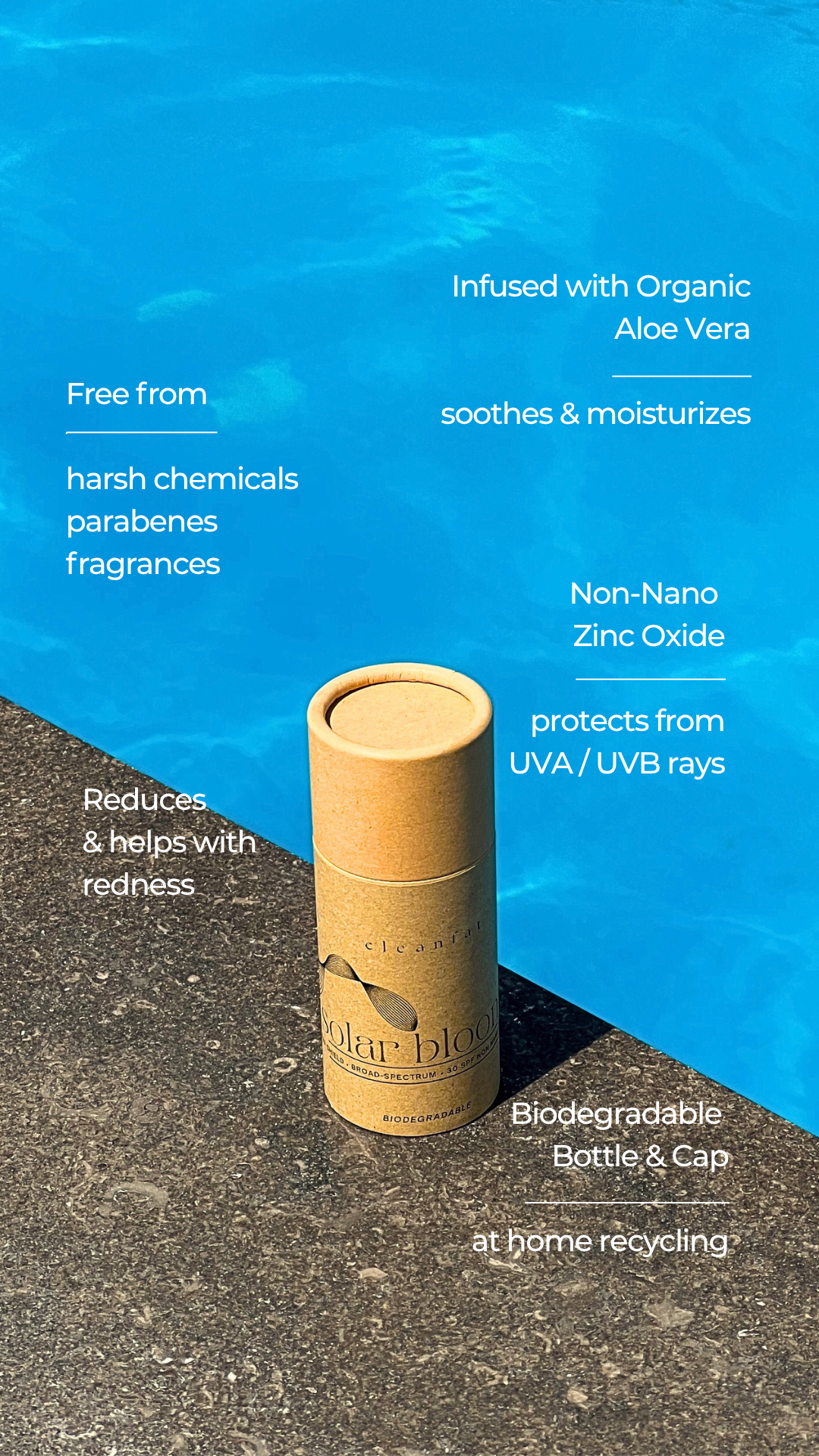 SOLAR BLOOM - Mineral Zinc Stick (Coconut Scent)