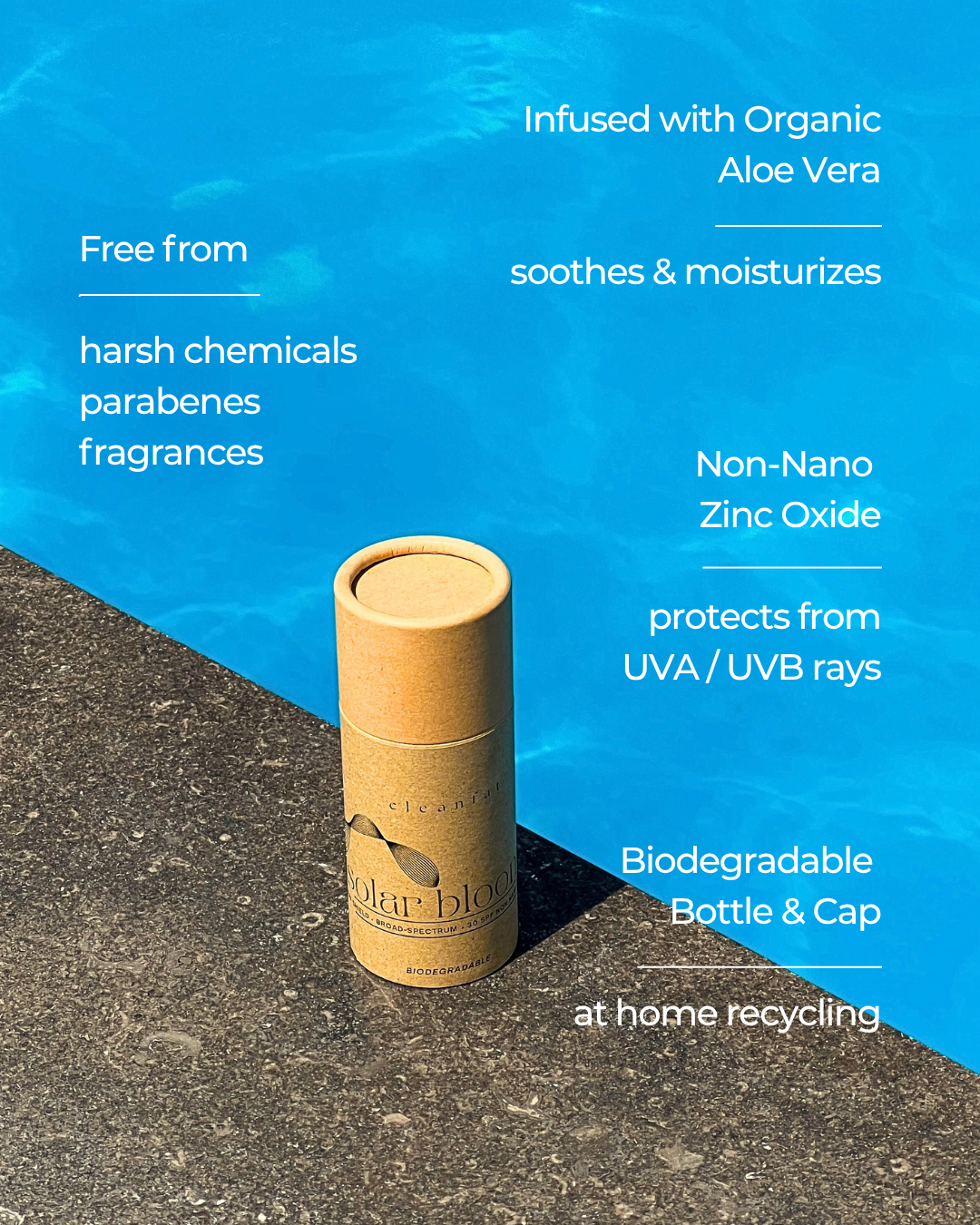 SOLAR BLOOM - Mineral Zinc Stick (Coconut Scent)